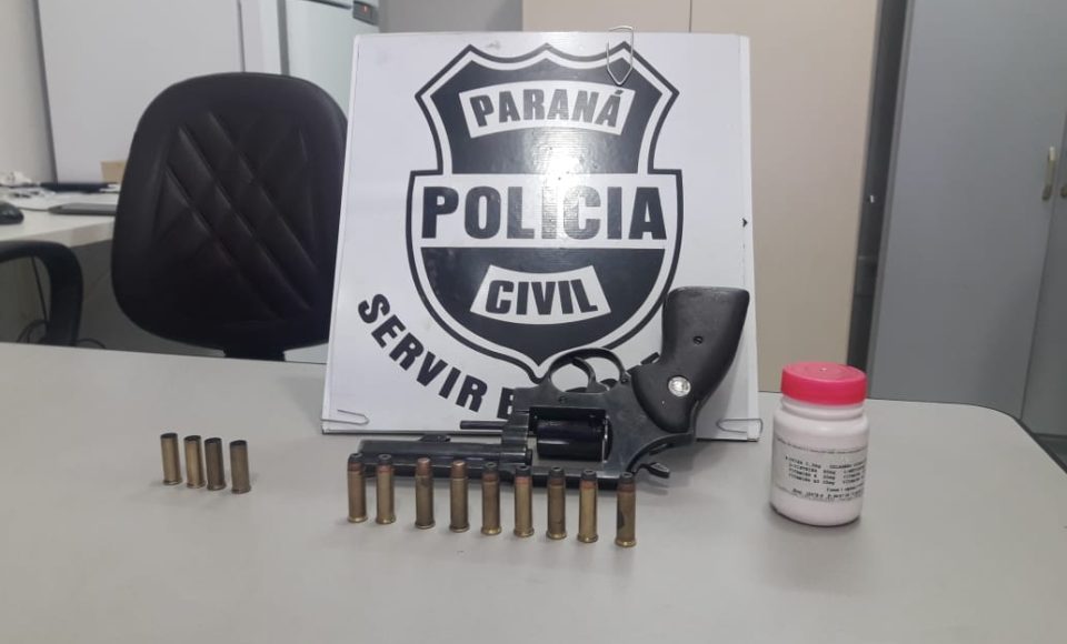 Arma utilizada pelo suspeito foi apreendida pela Polícia Civil