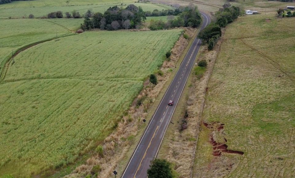 Rodovia próxima a Salto Caxias. 09/2019. Foto: José Frnando Ogura/AEN