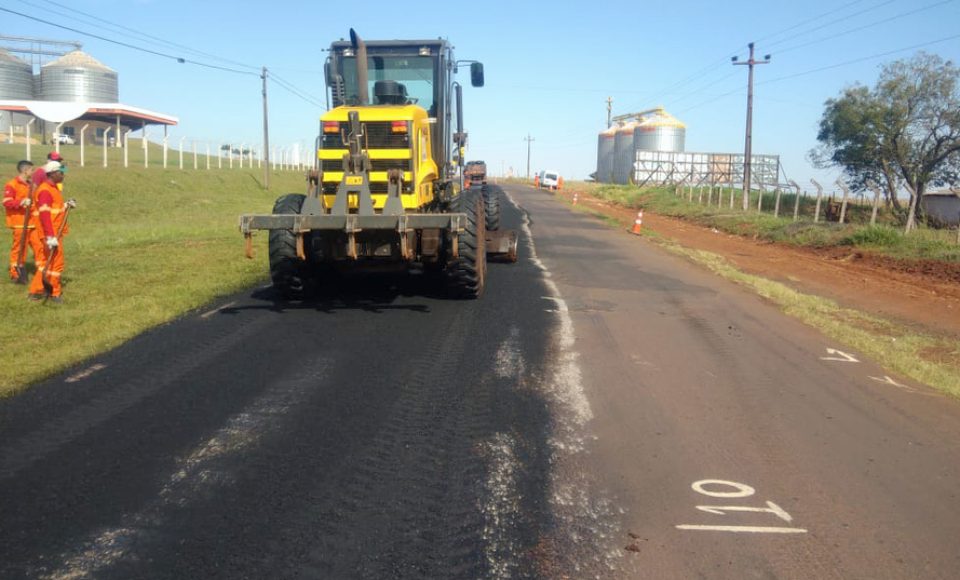Obras na PR-180, entre Goioerê e Quarto Centenário. Foto:Divulgação/DER