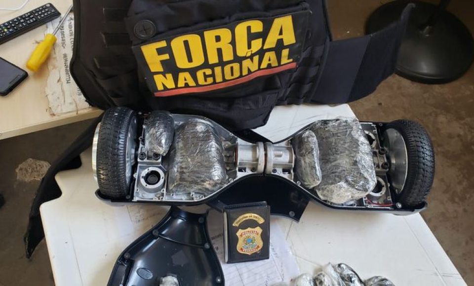 O haxixe estava escondido dentro de um skate elétrico - Divulgação Polícia Federal