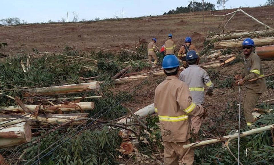 FRANCISCO ALVES - Os temporais que castigaram as regiões Sudoeste, Oeste, Noroeste e Norte do Paraná no mês de outubro já causaram, somados, mais danos ao sistema elétrico da Copel do que o ciclone-bomba, evento climático excepcional que atingiu o Leste do Paraná em junho de 2020.  Só neste mês, já foram quatro fortes tempestades nestas regiões, deixando uma soma de 3.751 postes quebrados e 67,4 mil ocorrências atendidas – número mais de três vezes maior que a média mensal. -  Curitiba, 28/10/2021 - Foto: Coepl