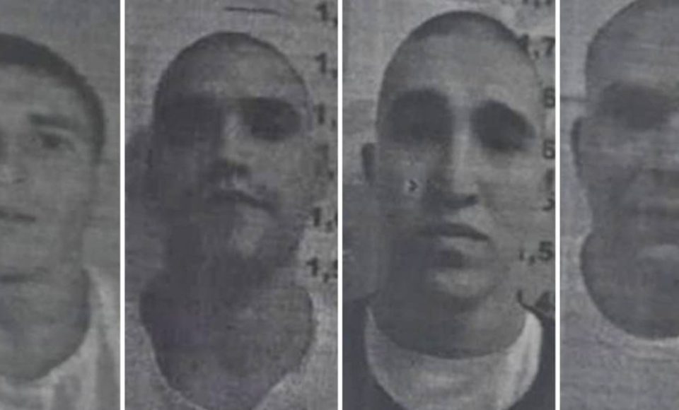 (Foto: Maicon Brizola, Claudir Peretto, Willian Puton e David Byk são os quatro fugitivos da PEFB, de Francisco Beltrão. Fotos: Divulgação Depen/PR)