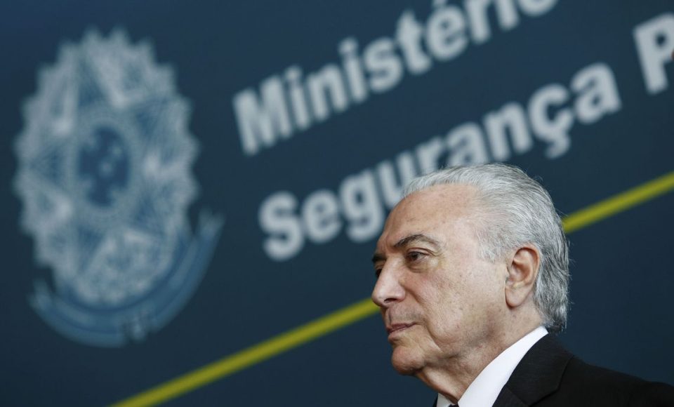 Presidente Michel Temer durante Cerimônia de imposição da Ordem do Mérito da Segurança Pública.