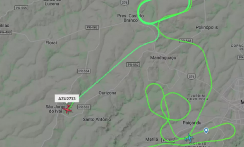(Foto: Flightradar24/Reprodução)